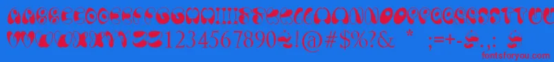 PandaSpots Font – Red Fonts on Blue Background