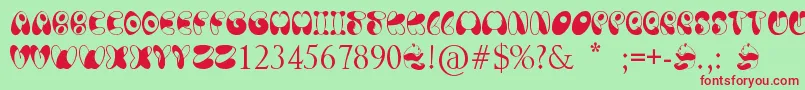 PandaSpots Font – Red Fonts on Green Background