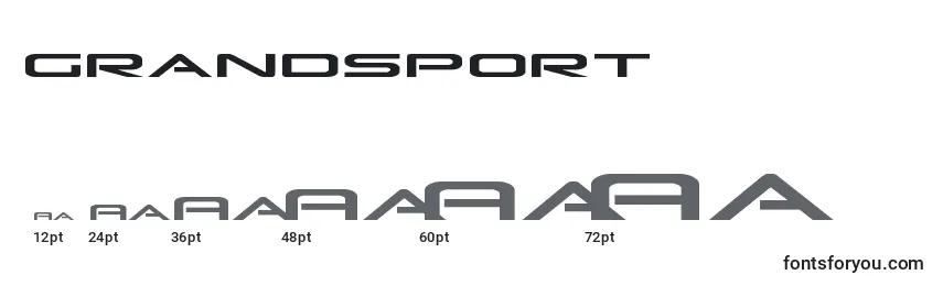 Grandsport Font Sizes
