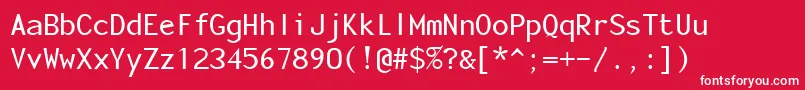Шрифт MonotonyMedium – белые шрифты на красном фоне