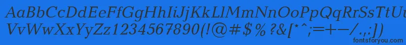 Baltica8-Schriftart – Schwarze Schriften auf blauem Hintergrund