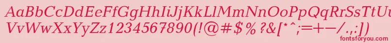 Baltica8-Schriftart – Rote Schriften auf rosa Hintergrund