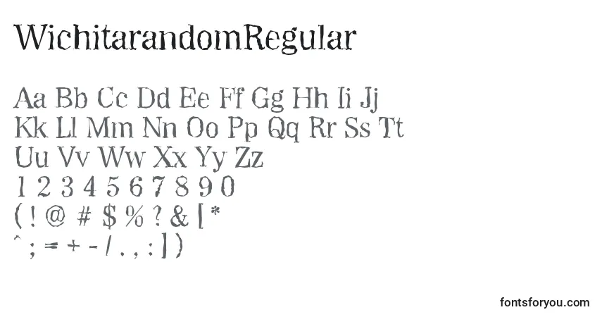 A fonte WichitarandomRegular – alfabeto, números, caracteres especiais