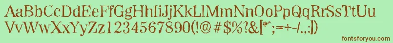 WichitarandomRegular Font – Brown Fonts on Green Background