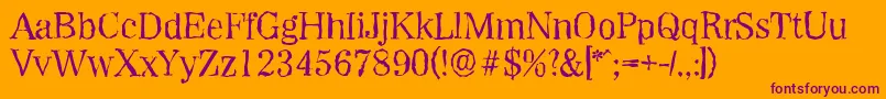 WichitarandomRegular Font – Purple Fonts on Orange Background