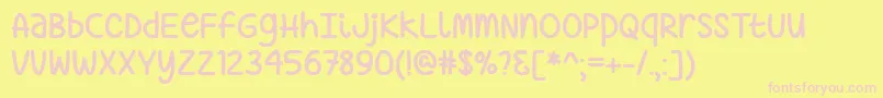 JustSayinTtf Font – Pink Fonts on Yellow Background