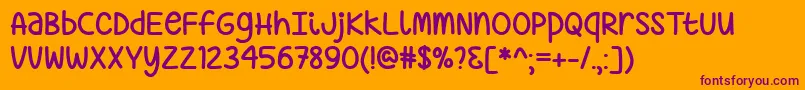 JustSayinTtf Font – Purple Fonts on Orange Background