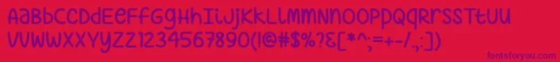JustSayinTtf Font – Purple Fonts on Red Background