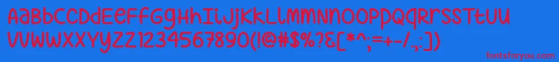 JustSayinTtf Font – Red Fonts on Blue Background