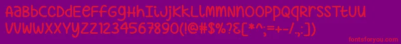 JustSayinTtf Font – Red Fonts on Purple Background