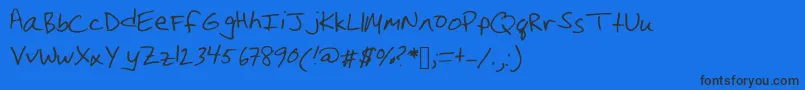 Christinahandwriting Font – Black Fonts on Blue Background