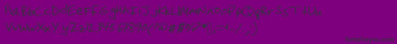 Christinahandwriting Font – Black Fonts on Purple Background