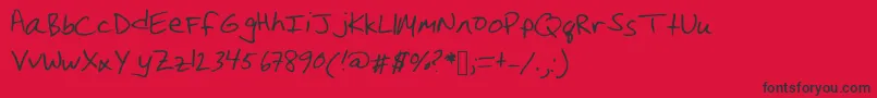 Шрифт Christinahandwriting – чёрные шрифты на красном фоне