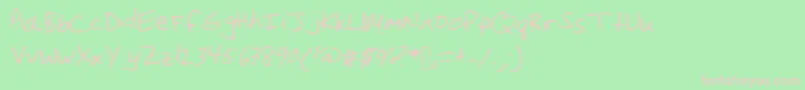 フォントChristinahandwriting – 緑の背景にピンクのフォント