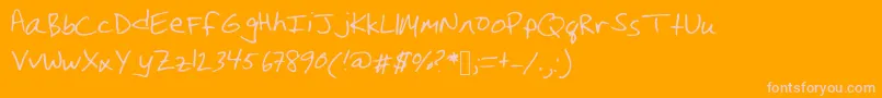 Christinahandwriting Font – Pink Fonts on Orange Background