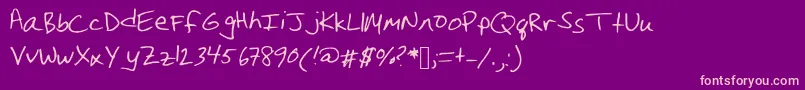Christinahandwriting Font – Pink Fonts on Purple Background