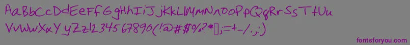 Шрифт Christinahandwriting – фиолетовые шрифты на сером фоне