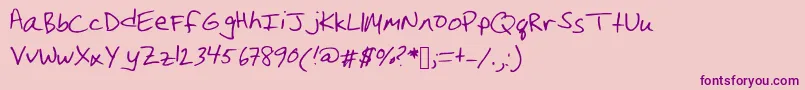 Christinahandwriting Font – Purple Fonts on Pink Background