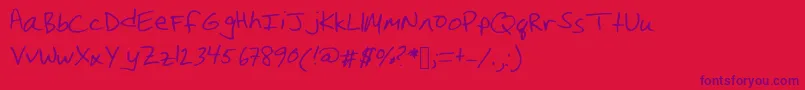 Fonte Christinahandwriting – fontes roxas em um fundo vermelho