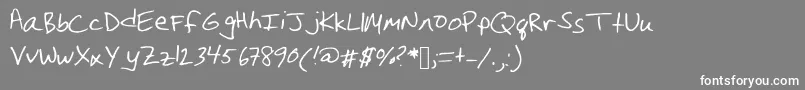 フォントChristinahandwriting – 灰色の背景に白い文字