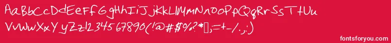 Christinahandwriting Font – White Fonts on Red Background