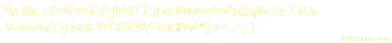 フォントChristinahandwriting – 黄色のフォント