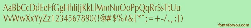 OptanecompactRegular Font – Brown Fonts on Green Background