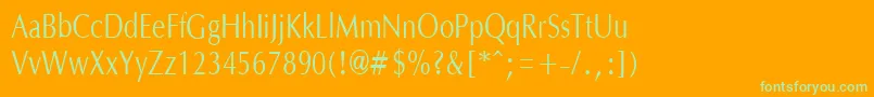 OptanecompactRegular Font – Green Fonts on Orange Background