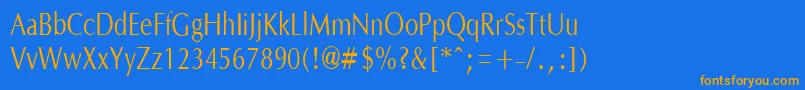 OptanecompactRegular Font – Orange Fonts on Blue Background