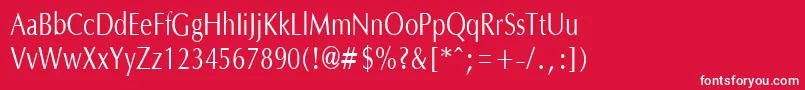 OptanecompactRegular Font – White Fonts on Red Background