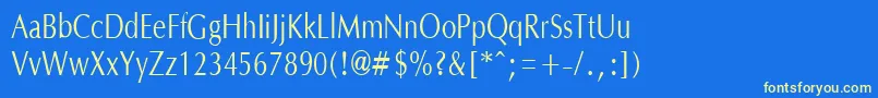 OptanecompactRegular Font – Yellow Fonts on Blue Background