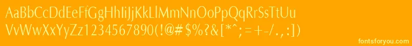 OptanecompactRegular Font – Yellow Fonts on Orange Background