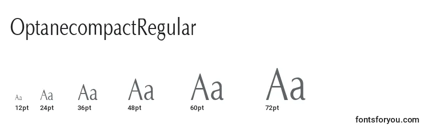 OptanecompactRegular Font Sizes