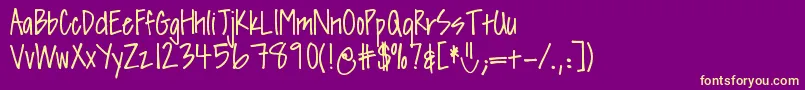 DjbSissy Font – Yellow Fonts on Purple Background