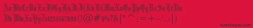 Fonte Drpogothicc – fontes pretas em um fundo vermelho