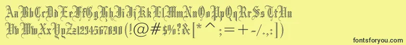 フォントDrpogothicc – 黒い文字の黄色い背景