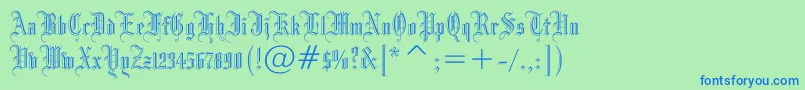 フォントDrpogothicc – 青い文字は緑の背景です。