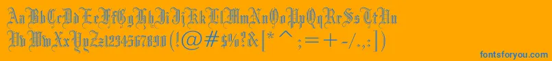 フォントDrpogothicc – オレンジの背景に青い文字