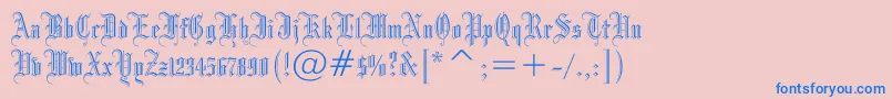 Fonte Drpogothicc – fontes azuis em um fundo rosa