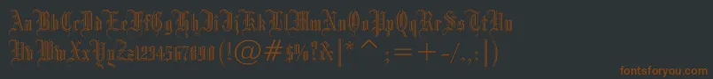 Drpogothicc-Schriftart – Braune Schriften auf schwarzem Hintergrund