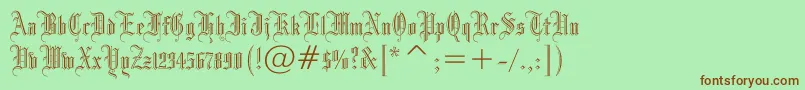 Drpogothicc-Schriftart – Braune Schriften auf grünem Hintergrund