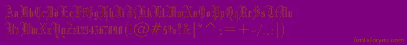Drpogothicc-Schriftart – Braune Schriften auf violettem Hintergrund