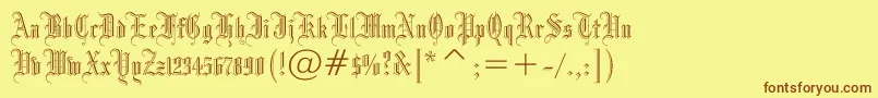 Шрифт Drpogothicc – коричневые шрифты на жёлтом фоне