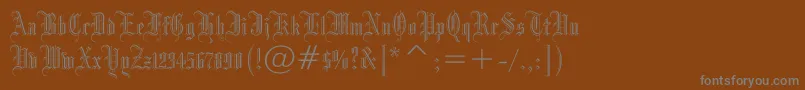 フォントDrpogothicc – 茶色の背景に灰色の文字