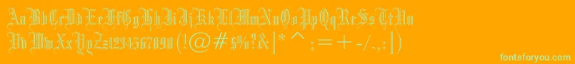 フォントDrpogothicc – オレンジの背景に緑のフォント