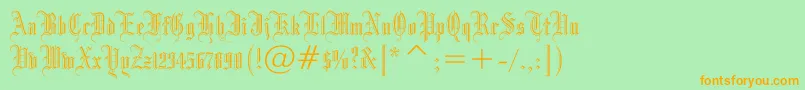 Drpogothicc Font – Orange Fonts on Green Background