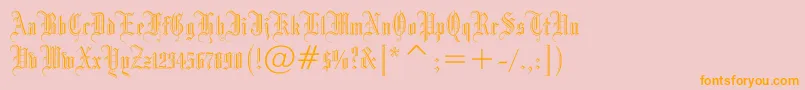 Drpogothicc-fontti – oranssit fontit vaaleanpunaisella taustalla