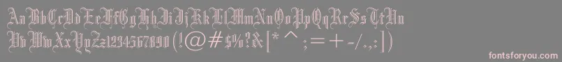 Drpogothicc-Schriftart – Rosa Schriften auf grauem Hintergrund