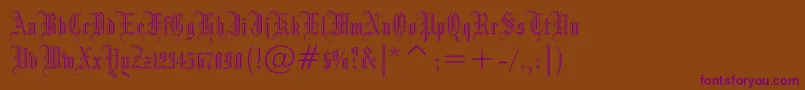 Drpogothicc-fontti – violetit fontit ruskealla taustalla