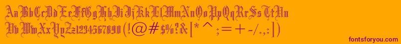 Drpogothicc-Schriftart – Violette Schriften auf orangefarbenem Hintergrund